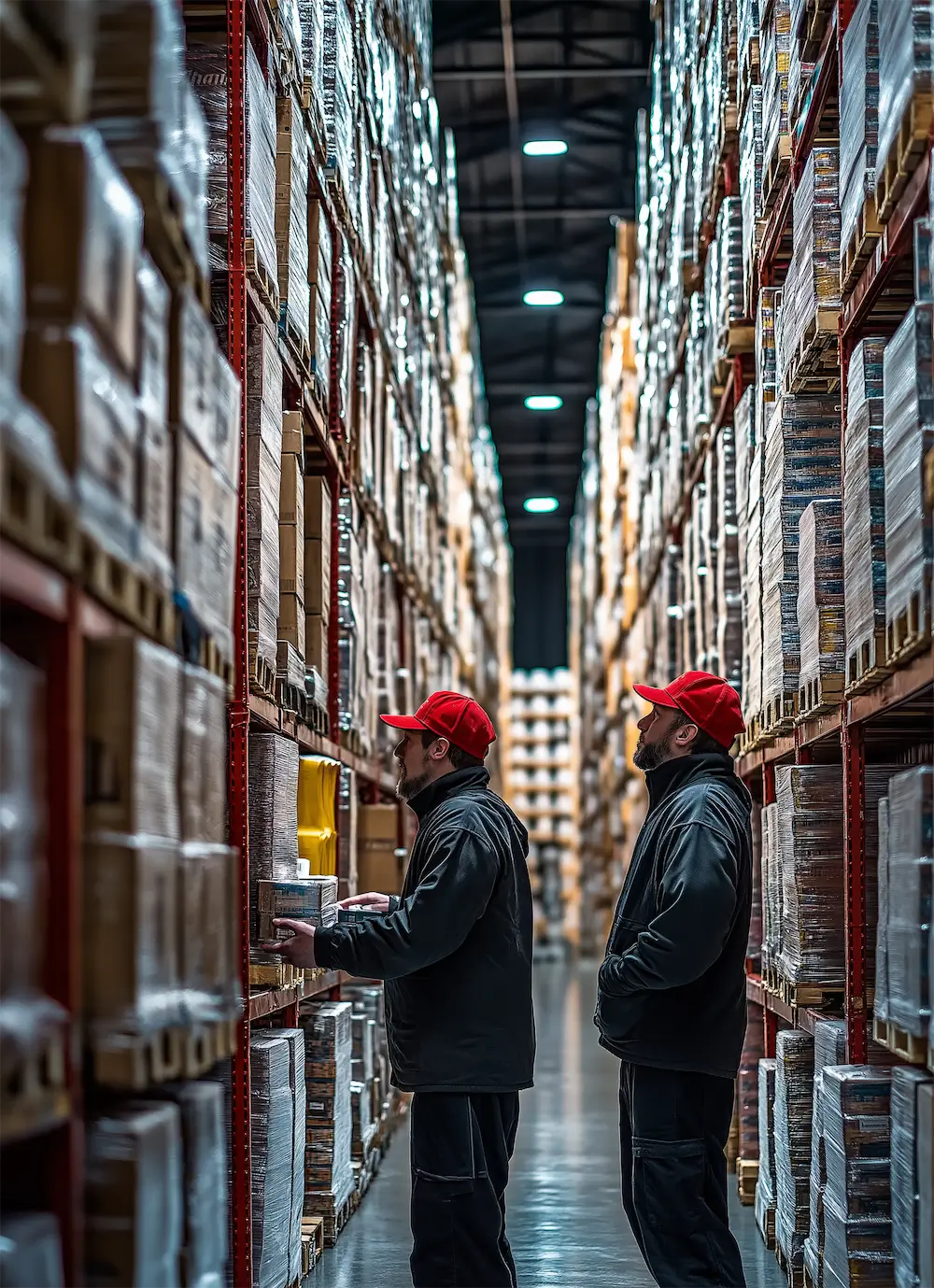 Warehouse team picking and packing wholesale orders