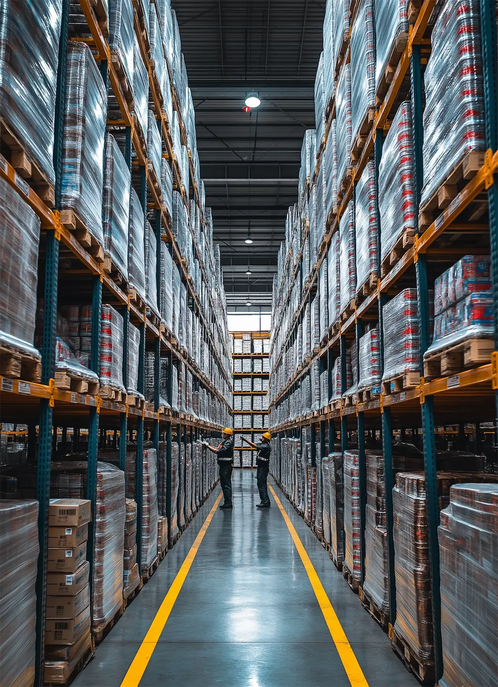 Inside BDSZ Wholesale distribution warehouse shelves